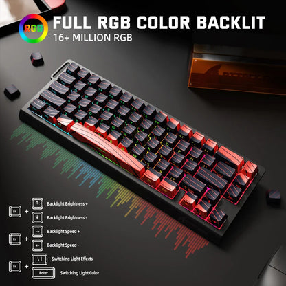 ATTACK SHARK X68PRO HE Wireless Rapid Trigger Gaming Keyboard, Magnetic Switch RGB Mechanical Keyboard, Tri-Mode Bluetooth/2.4GHz/Wired Hot-Swap Gaming Keyboard