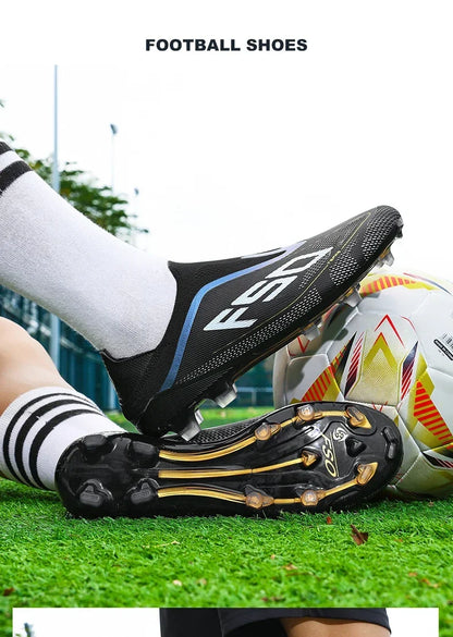 Chaussures de football pour homme, crampons antidérapants, baskets pour garçon, crampons pour gazon très vendus, haute qualité, pour match, en extérieur, montantes, légères