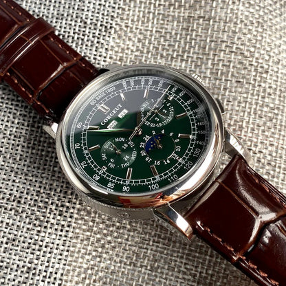 Corgeut Multi Functional Watch Automatic Mechanical Watch for Men 42mm Day Date Month Year Day/Night ST1655 Movt Polished Case