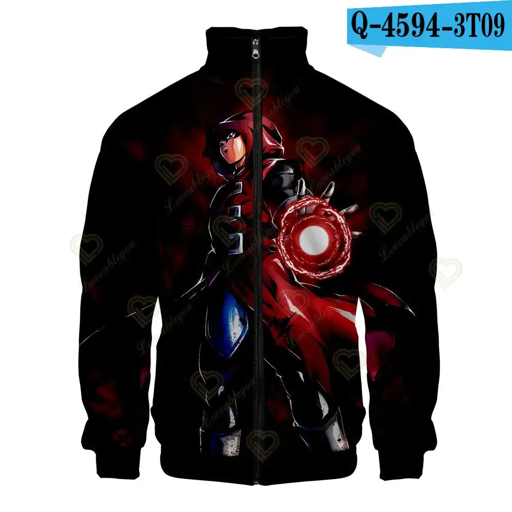 New Fashion Dragon Ball Print Stand Collar Zipper Hoodie Men Women Zipper Hoodies Jackets Long Sleeve Sport Hip Hop Sweatshirts, Produit gaming premium Fraquane, équipement gamer