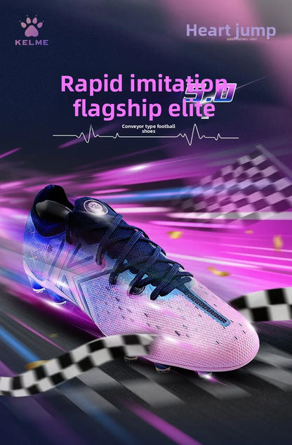 KELME FG profesionalūs futbolo bateliai su ilgais dygliais natūraliai žolei, profesionalioms rungtynėms, neslystantys futbolo bateliai patalpoms