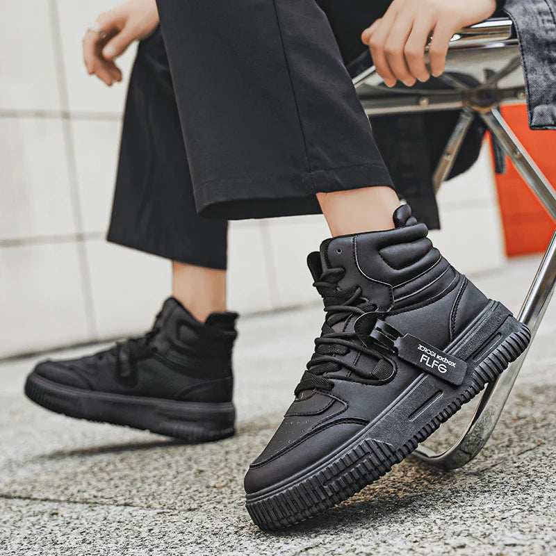 Modische Freizeit-Sneaker, High-Top-Skateboard-Schuhe, Studentenstiefel, Herren und Damen, trendig, strapazierfähig, zweifarbig, für Paare