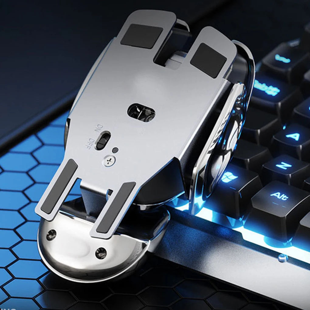 Rechargeable Wireless Mouse Bluetooth Ergonomic Silent Mouse with USB Receiver, Waterproof Optical Wireless Mouse for PC, Laptop, Desktop & Office