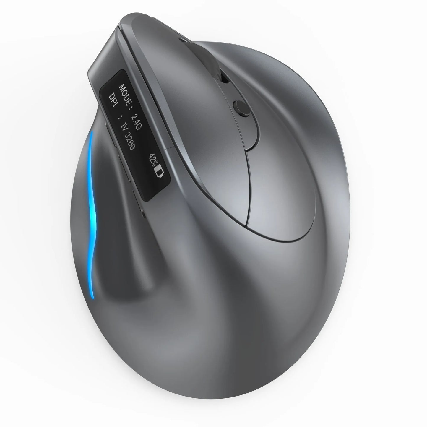 Lefon F26C Vertical Wireless Ergonomic Mouse with OLED Screen, Bluetooth Rechargeable RGB Mouse, 3200 DPI Optical Gaming Mouse for PC & Laptop