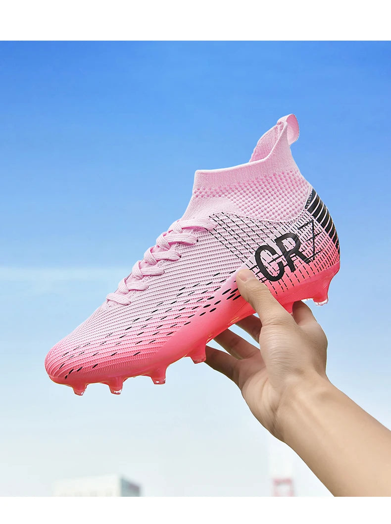Chaussures de football professionnelles pour hommes, originales, respirantes, confortables, résistantes, pour terrain en herbe.