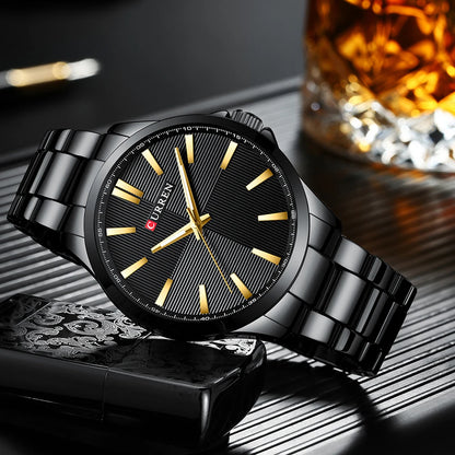 CURREN Men’s Watch – Luxury model, water-resistant, military style, stainless steel – Sports wristwatch (ref. 8322)