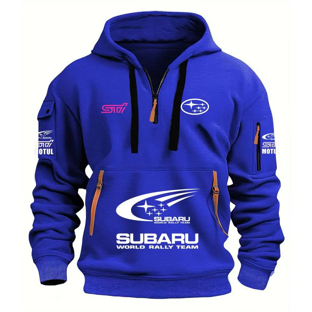 2026 New SUBARU Racing European Size Autumn/Winter Men's Hooded Kangaroo Pocket Hooded Sports Fleece Hoodie Top Coat, Produit gaming premium Fraquane