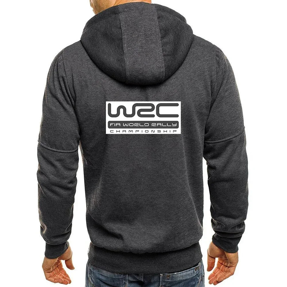 New Spring Autumn Men's World Rally Championship WRC Logo Printing Fashion Hooded Streetwear Casual Zipper High Quality Hoodies, produit gaming premium Fraquane