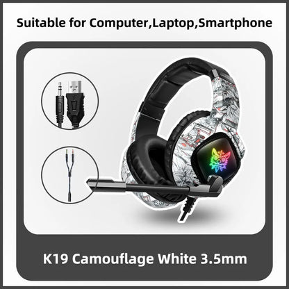 ONIKUMA K19 Gaming Headset – Wired Gaming Headphones with Noise Cancelling, Stereo Sound, Built-in Mic, ONIKUMA K19 Headset for PC & Console Gaming
