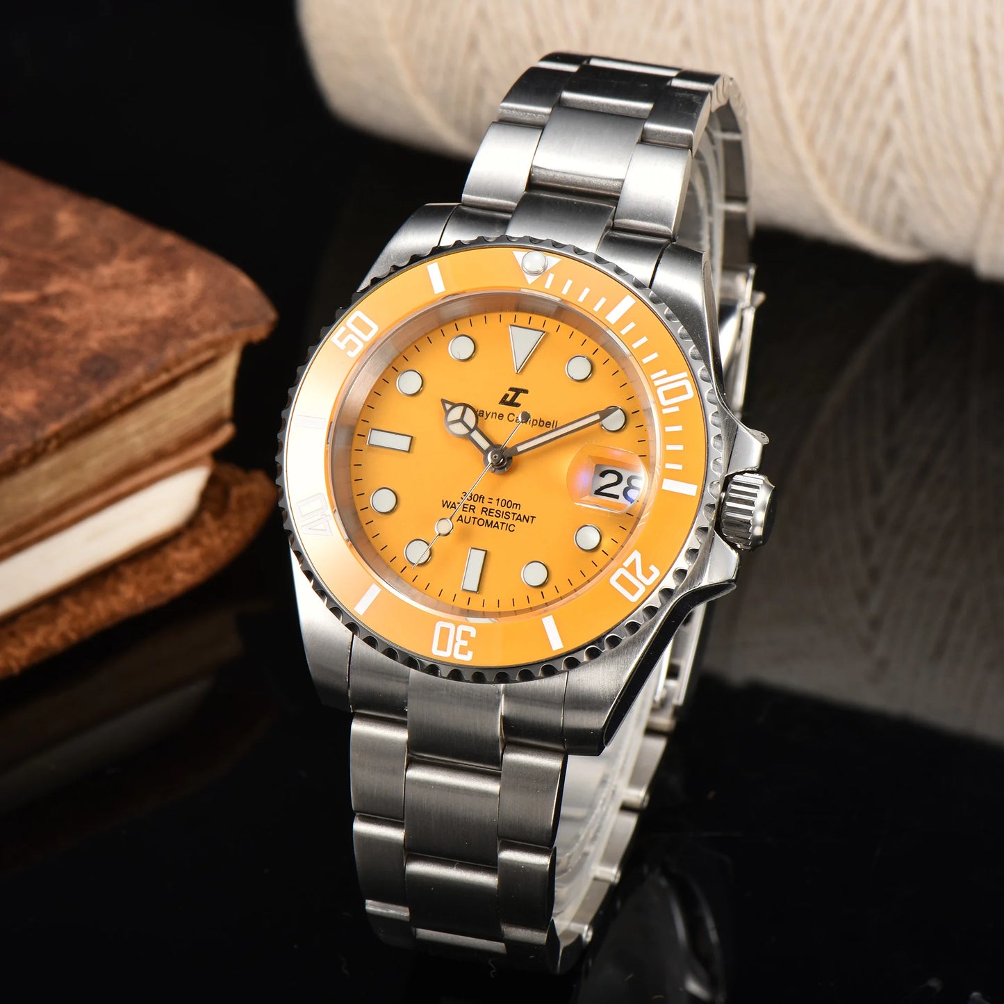 DWAYNE CAMPBELL Top Luxury NH35 Men's Automatic Mechanical Watch Waterproof Luminous Sapphire Glass Classic Business Wristwatch