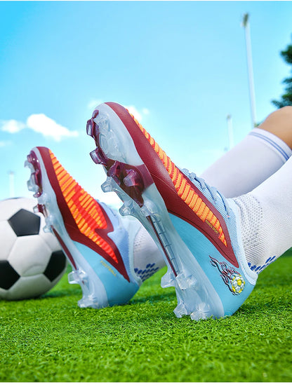 Męskie buty piłkarskie, sportowe buty do piłki nożnej, buty z kolcami do użytku na świeżym powietrzu, dla dorosłych, antypoślizgowe, dla chłopców, z długimi kolcami, treningowe, oddychające, meczowe, wygodne