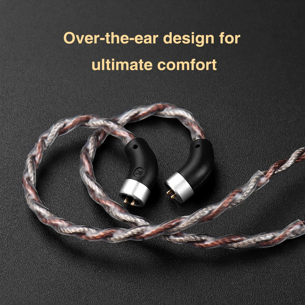 TRN RedChain Upgrade Cable Silver-Plated Copper OFC Copper Earphone Cable with Swappable 2.5mm 3.5mm 4.4mm Connectors for TRN IEM Headphones