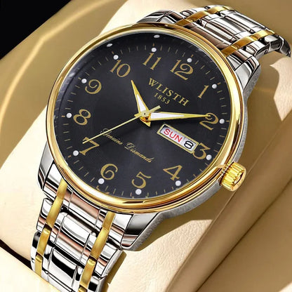 Luxury ladies’ watch, quartz watch, digital wristwatch, water-resistant, with calendar and backlight; fashionable and professional style, also suitable for men.
