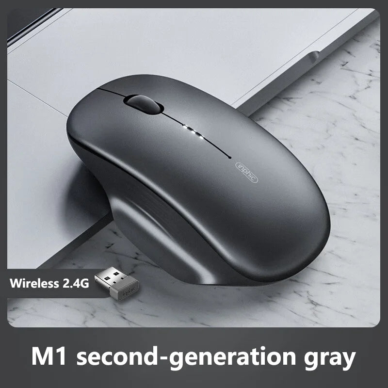 Inphic M1 2.4G Wireless Mouse Type-C Rechargeable Silent Ergonomic Mouse with Battery Level Display, Adjustable DPI Wireless Office Mouse for Laptop & PC