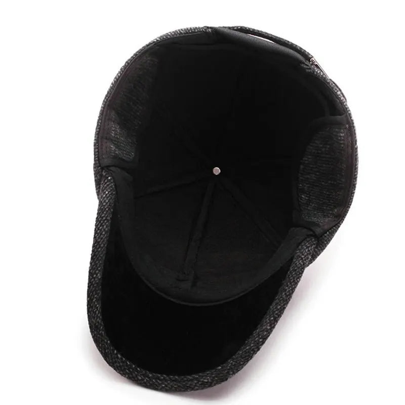 Cappellino da baseball in maglia di lana per l'inverno con paraorecchie - Cappellino da baseball da uomo, cappelli caldi e imbottiti con paraorecchie - Cappellini sportivi da golf - Snapback