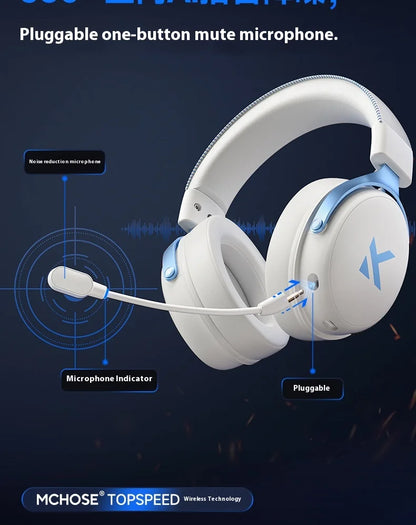 MCHOSE V9 Pro Wireless Bluetooth Headset with Tri-Mode Mic Noise Reduction Dynamic Sound And Low Delay Office And Gaming Gifts