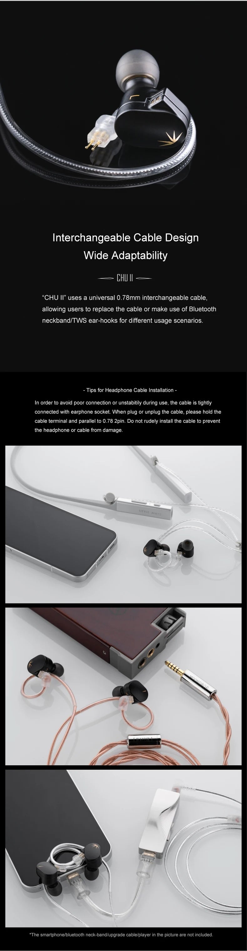 Moondrop CHU II Wired IEM Earphones with Dynamic Driver, CHU2 HiFi In-Ear Monitor Headphones, Detachable 0.78mm Cable Earbuds