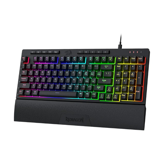 Redragon K515 Shiva RGB Gaming Keyboard 98 Keys Wired Gaming Keyboard with RGB Backlit, Detachable Wrist Rest, Quiet Membrane Keys & Programmable Macros