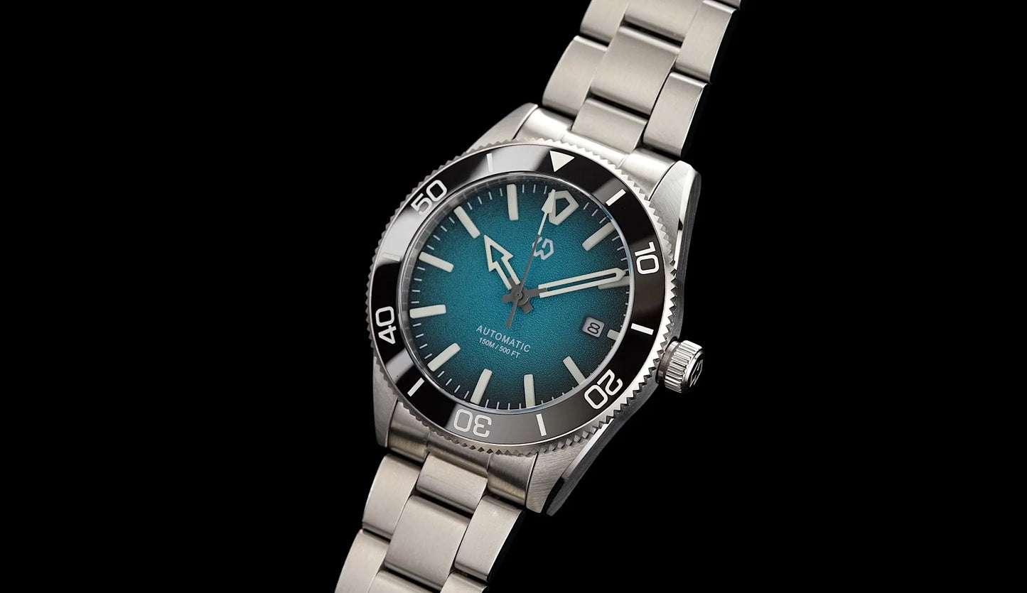 Upgraded Model Men's Automatic Watch Mechanical 3D Dimensional Luminous Watch Needle Ceramic Bezel 150 Meters Waterproof Diving