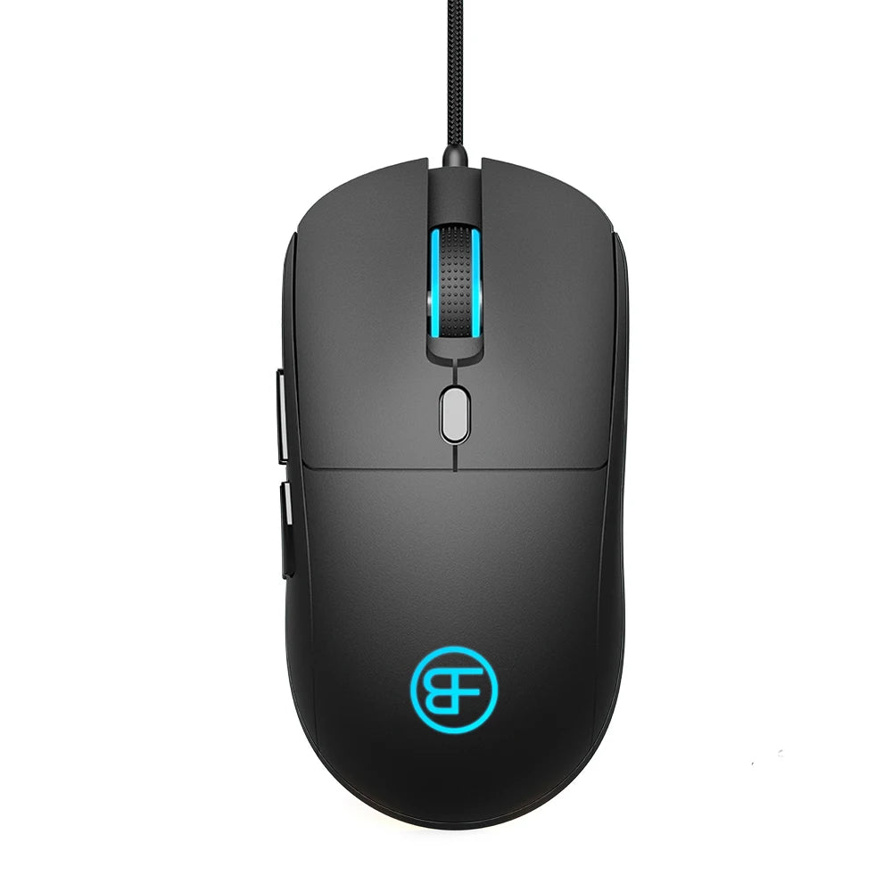 USB Wired Optical Mouse Ergonomic Gaming Mouse, 7200 DPI Wired USB Mouse with 6 Programmable Buttons, RGB Wired Mouse for PC, Laptop, MacBook & Computer