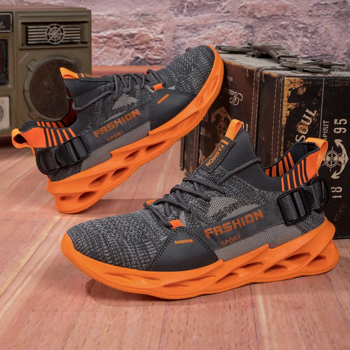 Modische lila Freizeit-Sneaker für Damen und Herren, Blade-Laufschuhe, große Größe 48, leichte, atmungsaktive Sportschuhe für Herren, Mesh-Sneaker