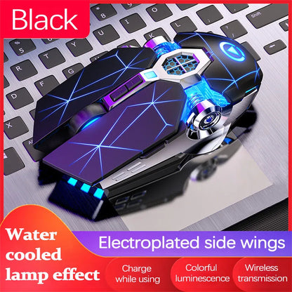 UTHAI A7 Rechargeable Wireless Bluetooth Mouse, Silent Ergonomic Wireless Mouse with RGB Light, 2.4GHz Gaming & Office Mouse