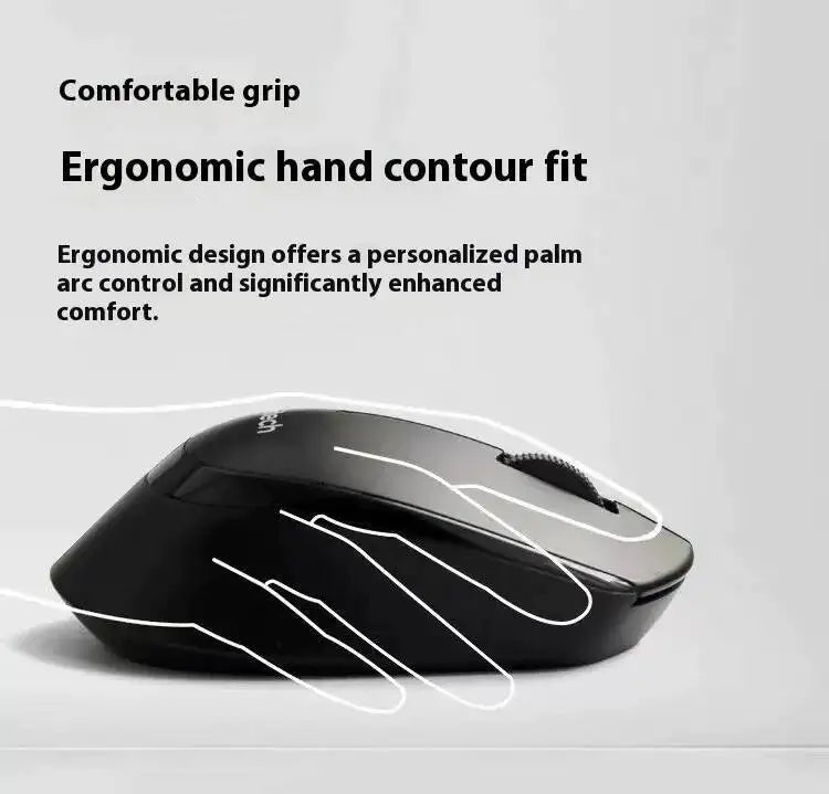 Logitech M330 Professional Office Mouse, Quiet Wireless Ergonomic Mouse, 2.4GHz USB Optical Mouse for Laptop, PC & Desktop