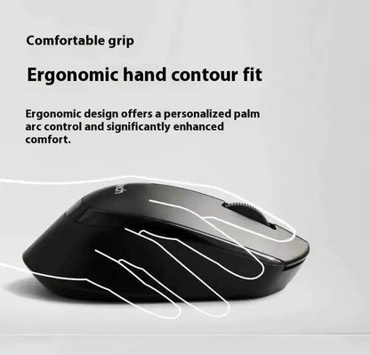 Logitech M330 Professional Office Mouse, Quiet Wireless Ergonomic Mouse, 2.4GHz USB Optical Mouse for Laptop, PC & Desktop