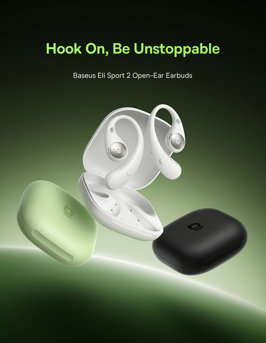 Baseus Eli Sport 2 Open-Ear Wireless Earphones Bluetooth 6.0 OWS Headphones Hi-Res with LDAC OWS Earphones Earhook Sport Earbuds