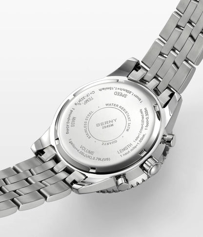 Męski zegarek chronograf BERNY – wielofunkcyjny zegarek kwarcowy w stylu lotniczym, wyposażony w datownik, szafirowe szkło i doskonałą luminescencję – luksusowy męski zegarek na rękę