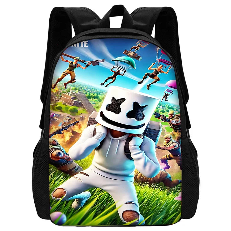 Mochila Escolar Infantil com Lancheira e Estojo, Design de Jogo Popular F-FortniteS, Mochila Escolar para Rapazes e Raparigas, Presente Ideal