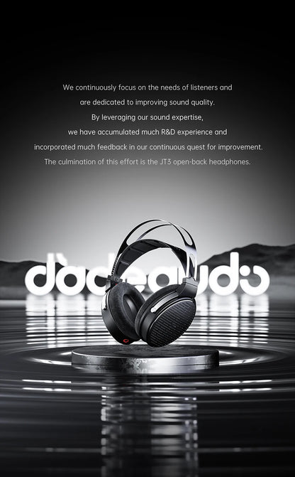 FiiO JT3 Open-Back Wired Over-Ear Headphones 50mm Dynamic Driver HiFi Detachable Cable Headset