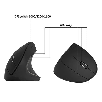 2.4G bezdrôtová vertikálna herná myš, ergonomická, 1600DPI, pre PC, notebook, kanceláriu, mini herná myš