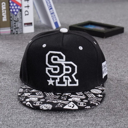 2026 NEW fashion embroidery letter SR baseball cap hip hop hat men and women outdoor sports and leisure flat shade snapback cap