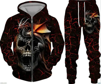 New 3D printed long sleeved hooded sweatshirt set for spring and autumn men's sportswear zipper sweatshirt, produit gaming premium Fraquane