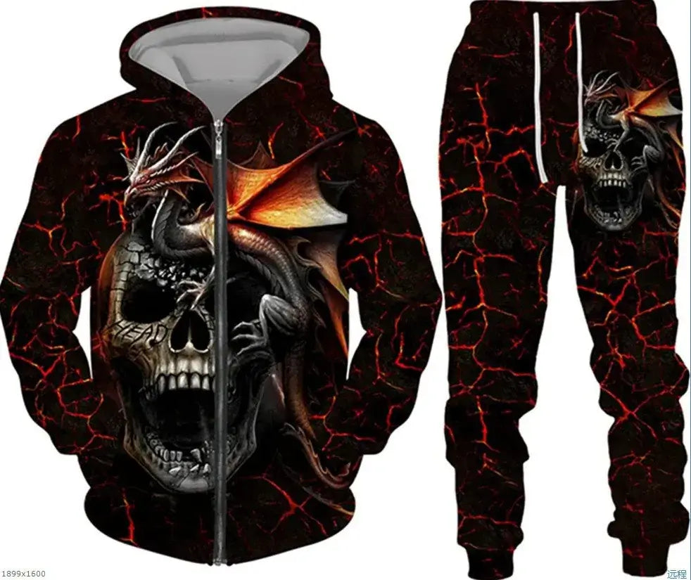 Produit gaming premium Fraquane, produits de luxe, nouvelle génération, équipement gamer: New 3D printed long sleeved hooded sweatshirt set for spring and autumn men's sportswear zipper sweatshirt