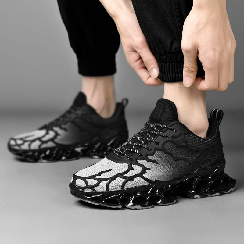 chaussure homme Baskets blanches de luxe pour hommes, chaussures de course décontractées, mocassins à la mode