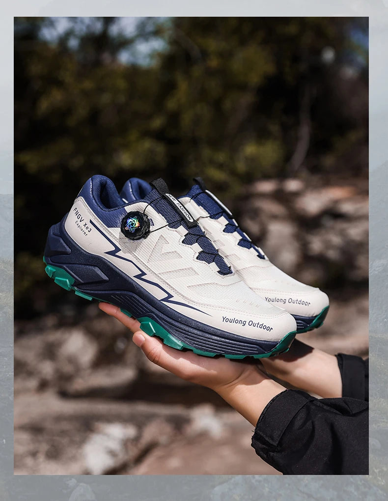Men's Sneakers Casual Outdoor Anti-Slip Shock-Absorbing Versatile Off-Road Hiking Shoes, Comfortable Soft Sole Running Shoes for Men