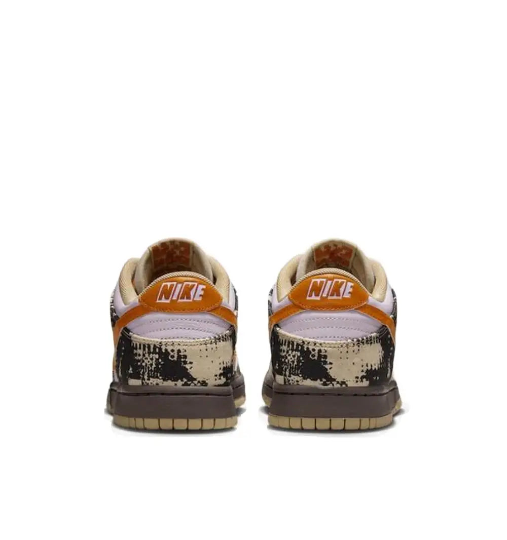 Nike Dunk Low – uniwersalne, niskie buty skateboardowe z cienką, antypoślizgową i wytrzymałą podeszwą, model unisex, kolor: biały/czarny/pomarańczowy, IB2260-500