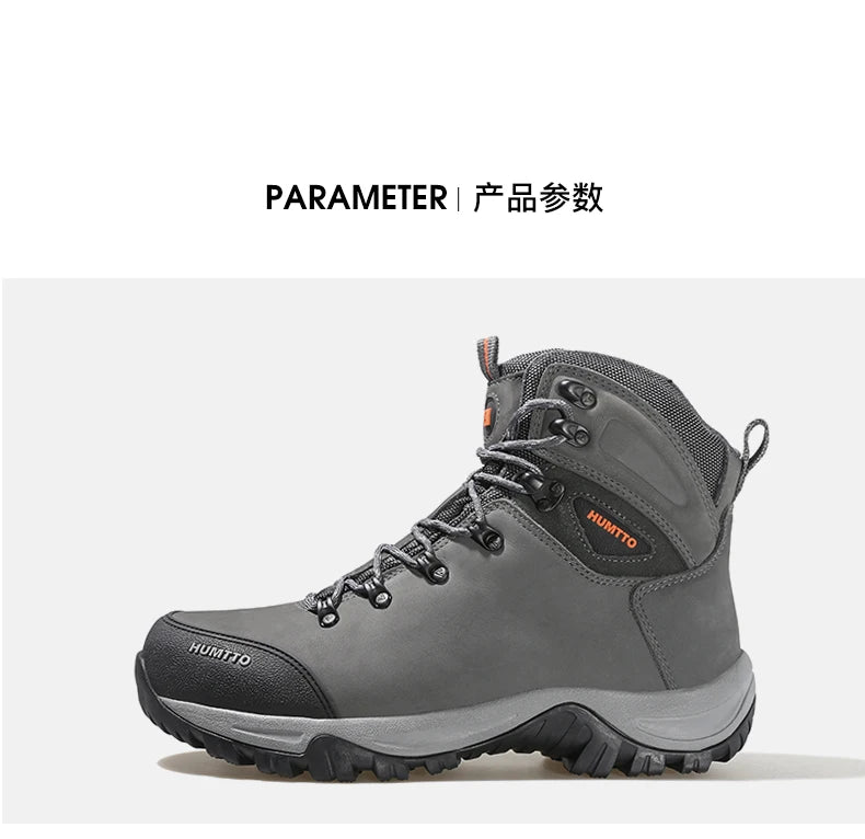 HUMTTO vandresko, vandtætte jagtstøvler til mænd, taktiske ørken-kampstøvler, ankelhøje trekkingstøvler til mænd og kvinder, varme lædersneakers