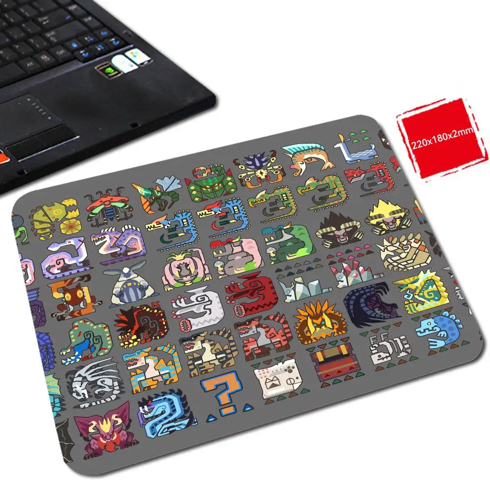 M_monster H_hunter W_world Mouse Pad Gabinete Gamer Pc Small Cute Desk Mat Mouse Pad Wrist Protector Computer Desk Accessories