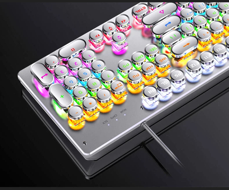 Punk Style 104-Key RGB Backlit Wired Mechanical Keyboard – Hot-Swappable Switches, for PC, Mac & Laptop Gamers