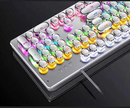 Punk Style 104-Key RGB Backlit Wired Mechanical Keyboard – Hot-Swappable Switches, for PC, Mac & Laptop Gamers