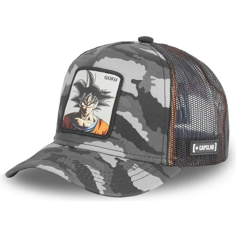 Cappellino da viaggio estivo Dragon Ball Buu Goku per uomo, con visiera, ricamo, stile hip-hop, visiera parasole, regolabile, in rete, tipo "trucker"
