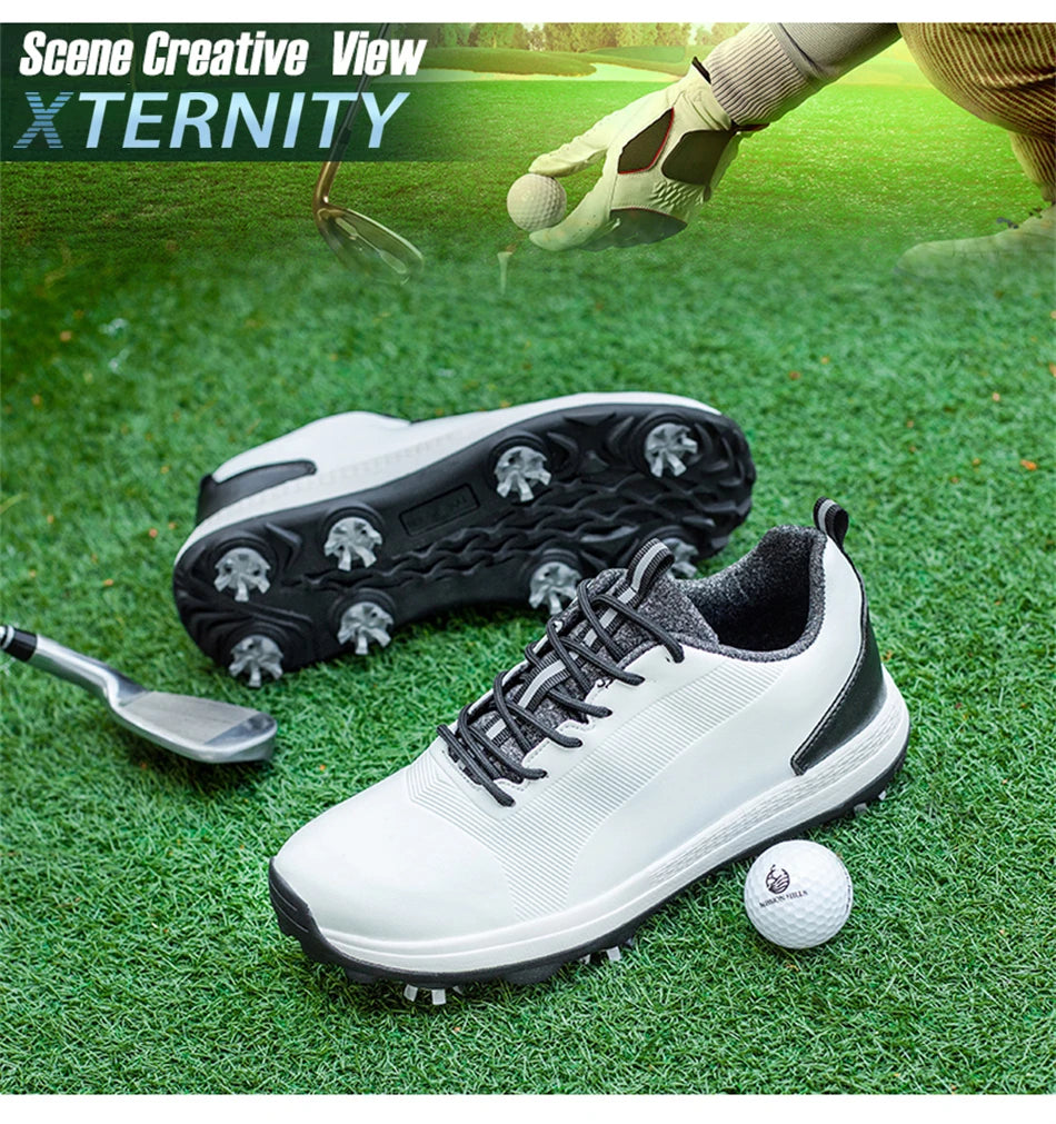 Hot Sale Lersure Golf Shoes Men Waterproof Golf Spikes Sneakers Professional Non-Slip Golf Footwear Trainers Luxury Sports Shoes