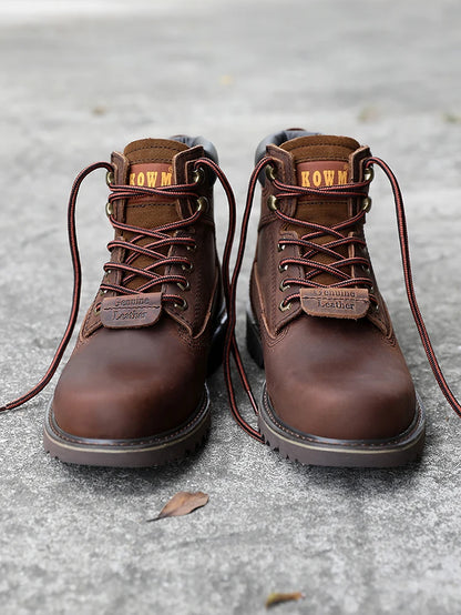 KOWM Scarpe da trekking da uomo in pelle bovina per attività all'aperto, impermeabili, tattiche, scarpe da deserto, stivali da caccia, stivali da neve, sneakers con pelliccia, scarpe da trekking da donna
