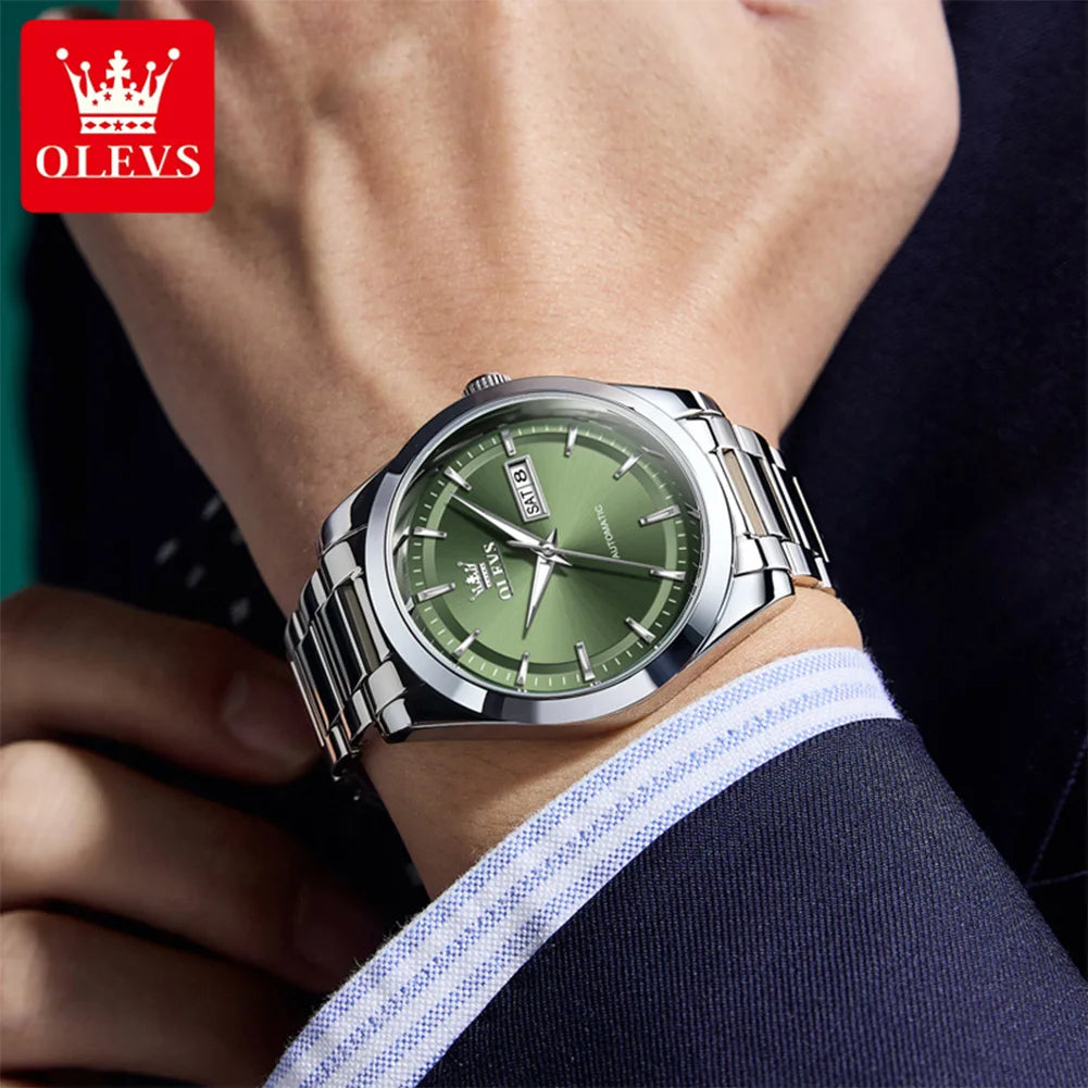 OLEVS Watches Man 7090 Luxury Original Automatic Mechanical Watch Waterproof Large Dial Week Date Watches For Man Gifts New