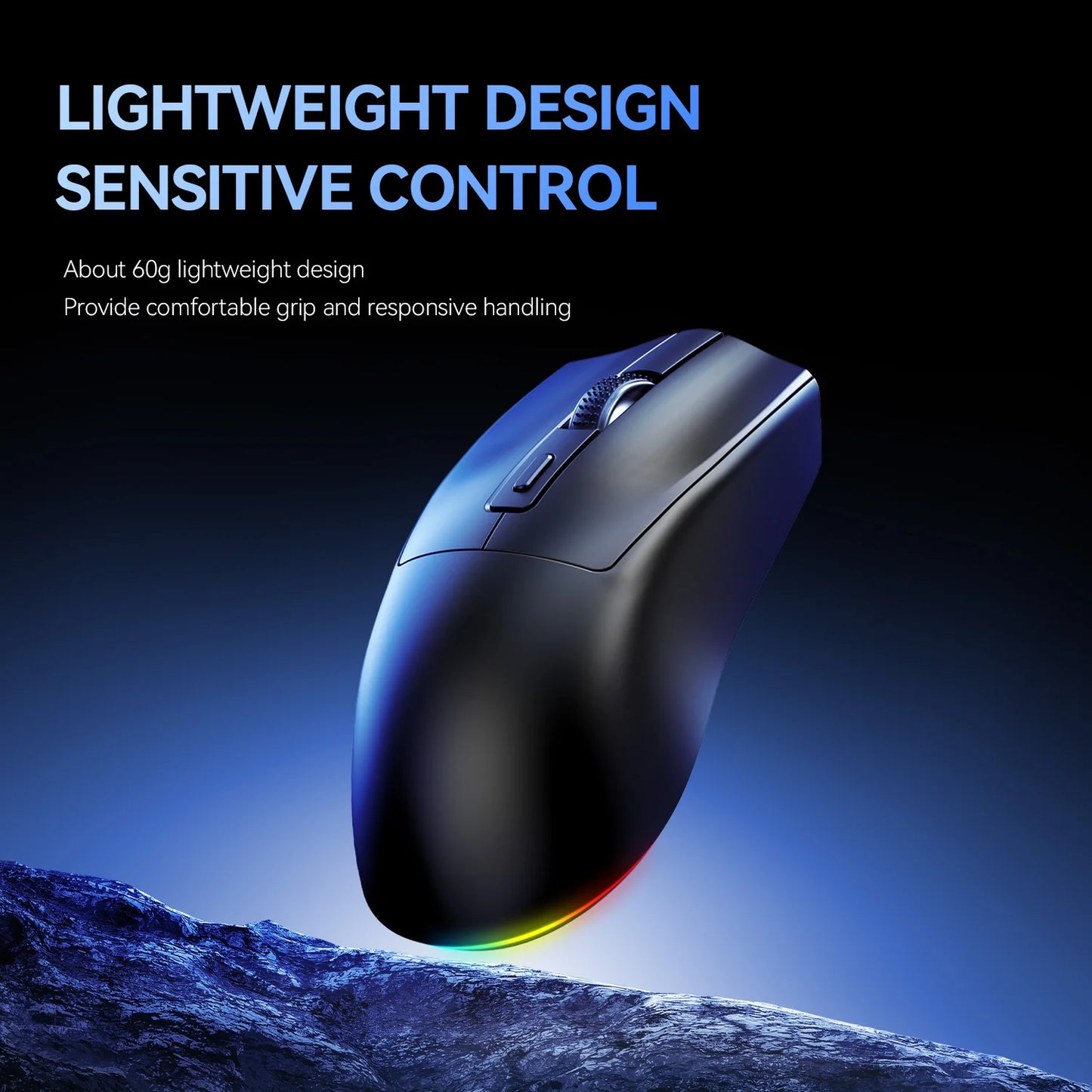 X3 Wireless Bluetooth Mouse Dual-Mode 2.4G Gaming Mouse, Rechargeable RGB Wireless Bluetooth Mouse with Adjustable DPI, Lightweight Ergonomic Mouse