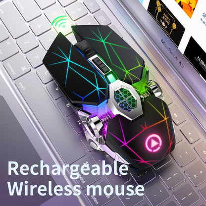 Rechargeable 2.4G Wireless Mouse 1600 DPI Silent Optical Mouse for Laptop, PC, MacBook, USB Wireless Computer Mouse with 6 Buttons