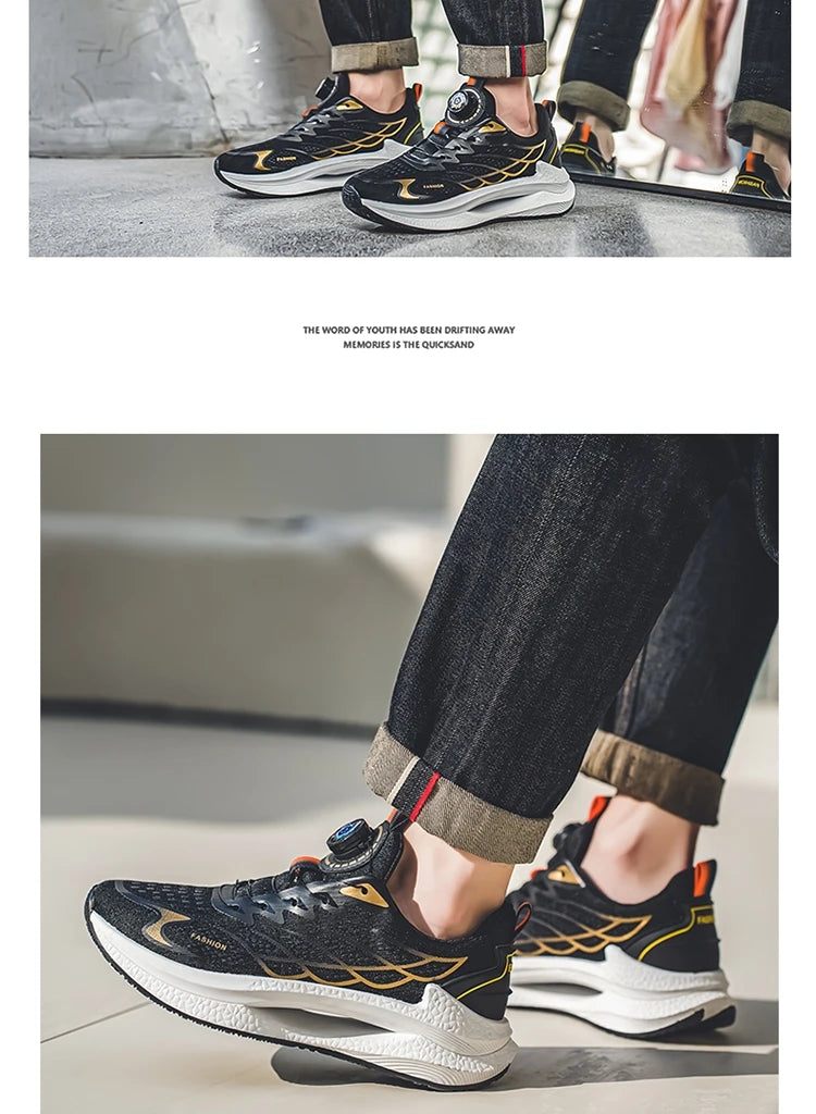 Zapatillas deportivas informales de verano transpirables para hombre, nuevas zapatillas de running de malla transpirable, modernas y versátiles, con hebilla giratoria, adecuadas para deportes al aire libre y para el día a día